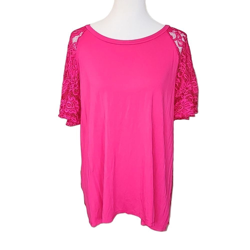 Umgee Pink Lace‎ Back Top Size X-Large